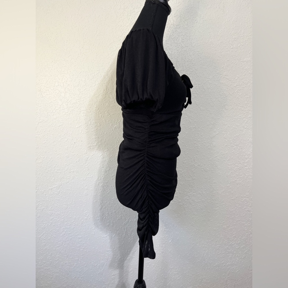 TOPSHOP Ruched Minidress In Black - 6 - Picture 4 of 13